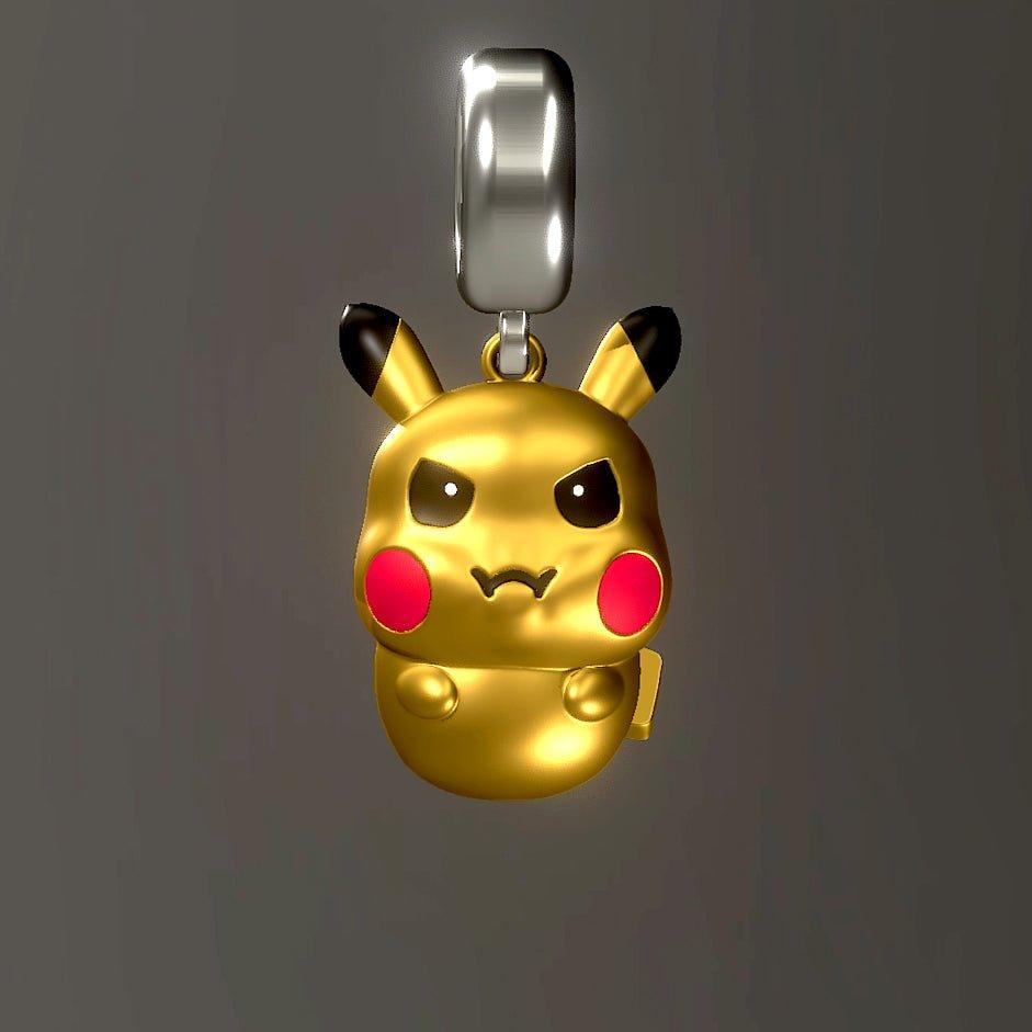 Angry Pikachu Pokemon Pandora Fit Charm, 925 Sterling Silver - Trendolla Jewelry