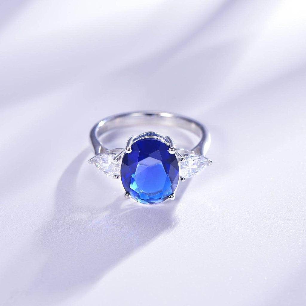 Blue Sapphire Engagement Ring - Trendolla Jewelry