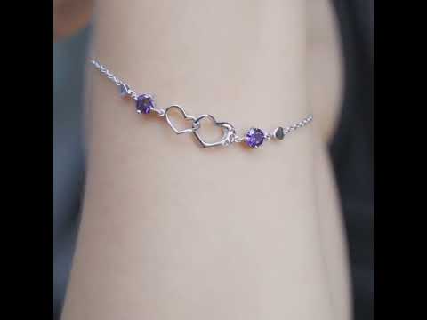 Two Interlocking Hearts Bracelet