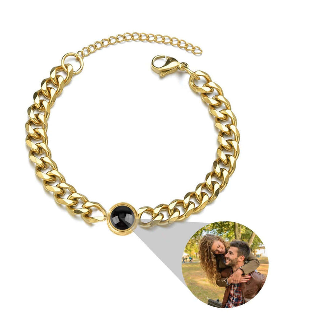 Custom Photo Projection Cuban Link Chain Felicity Bracelets