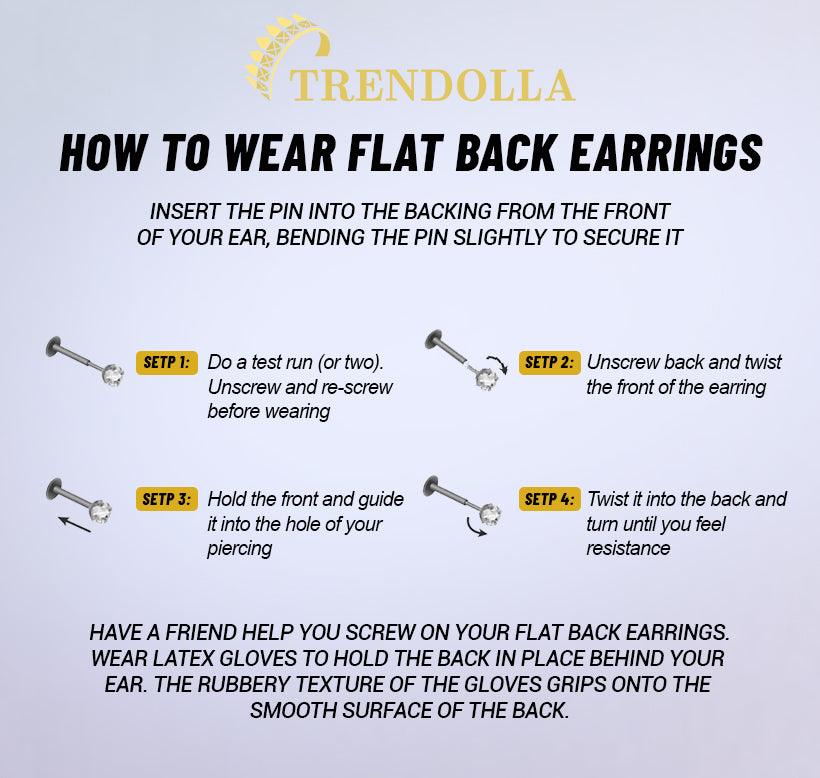 Trendolla Geometric Circle Flat Back Cartilage Earrings