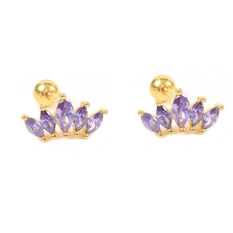 Trendolla Multicolor Marquise Crown Earrings Ball Back Earrings Nap Earrings - Trendolla Jewelry