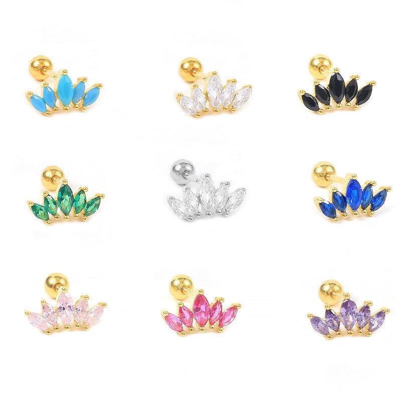 Trendolla Multicolor Marquise Crown Earrings Ball Back Earrings Nap Earrings - Trendolla Jewelry