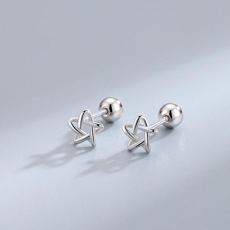 Trendolla Pentagram Stud Earrings Ball Back Earrings Nap Earrings - Trendolla Jewelry