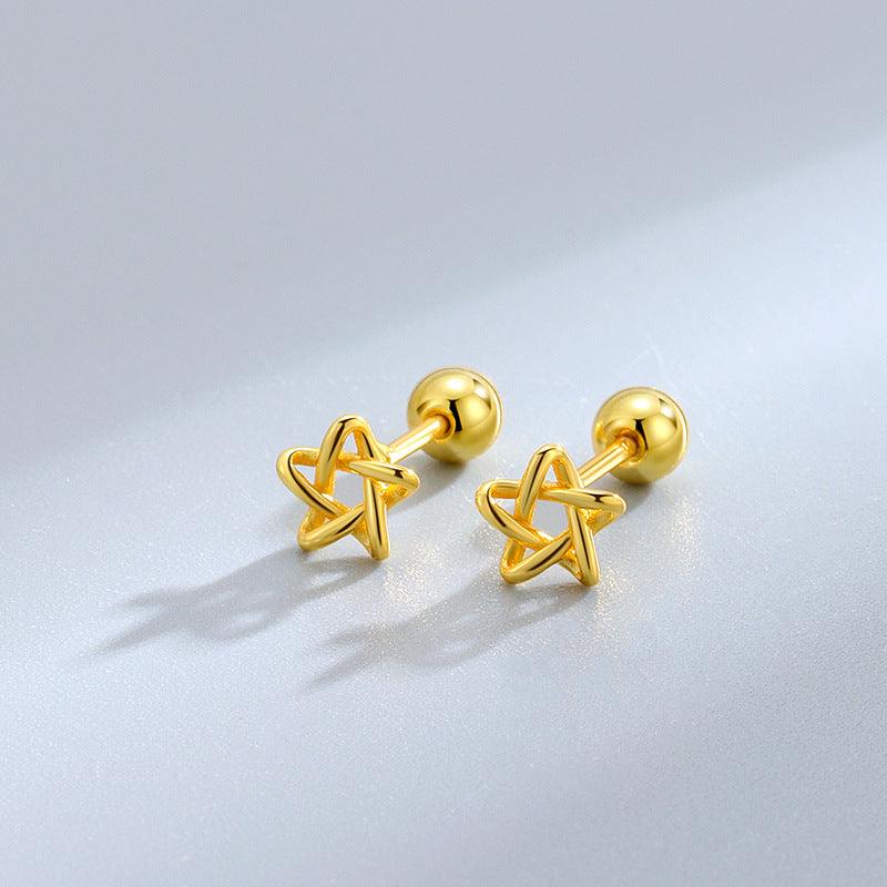 Trendolla Pentagram Stud Earrings Ball Back Earrings Nap Earrings - Trendolla Jewelry