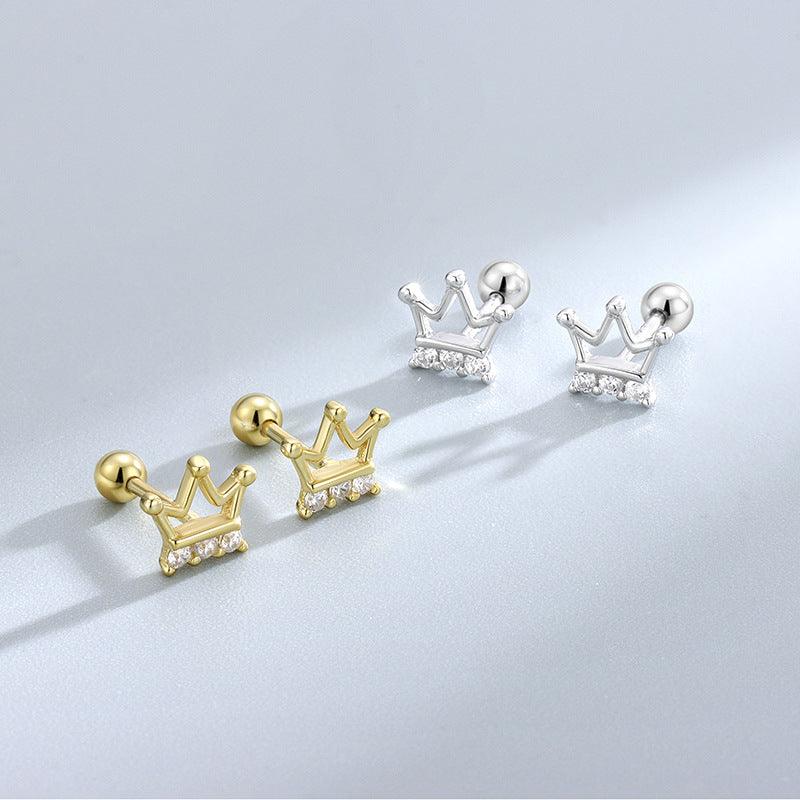 Trendolla Princess Crown Earrings Ball Back Earrings Nap Earrings - Trendolla Jewelry