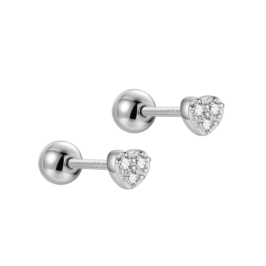 Trendolla Round Heart Stud Earring Ball Back Earrings Nap Earrings - Trendolla Jewelry