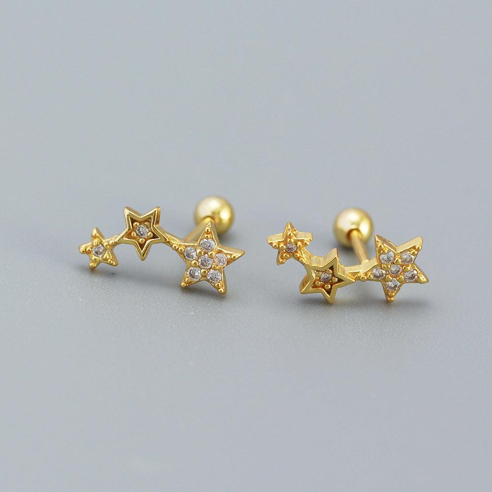 Trendolla Stars Ball Back Earrings Climber Earrings - Trendolla Jewelry