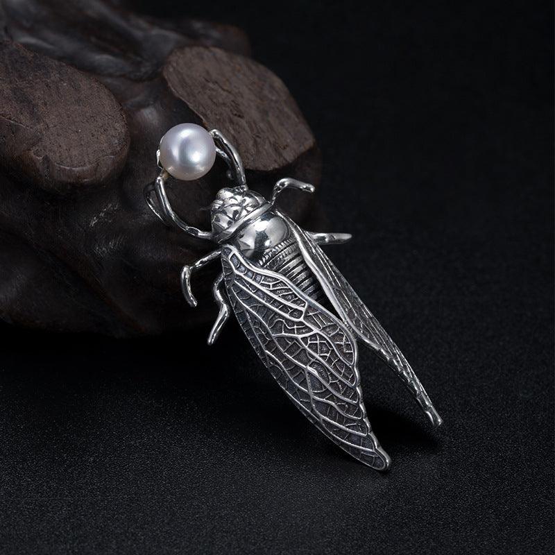 Trendolla Sterling Silver Cicada Pin Brooch - Trendolla Jewelry