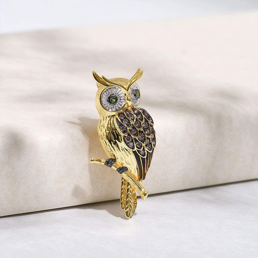 Trendolla Sterling Silver Owl Enamel Pin Brooch - Trendolla Jewelry