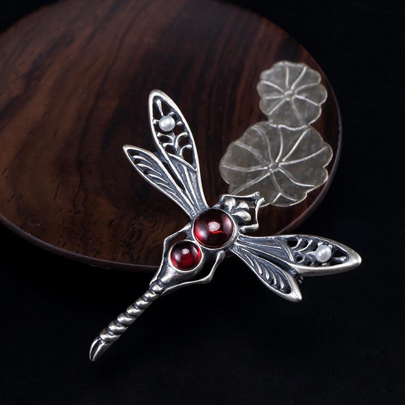 Trendolla Sterling Silver Retro Dragonfly Pin Brooch - Trendolla Jewelry