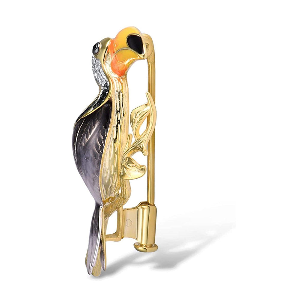 Trendolla Sterling Silver Toucan Enamel Pin Brooch - Trendolla Jewelry